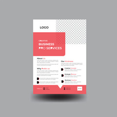 Simple Corporate flyer design. Red colar a4 size vector design.