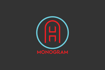 Monogram, latter, luxury, company, business logo design