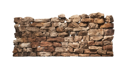  stone wall. Old castle stone wall texture background. isolated on a transparent background. PNG cutout or clipping path.