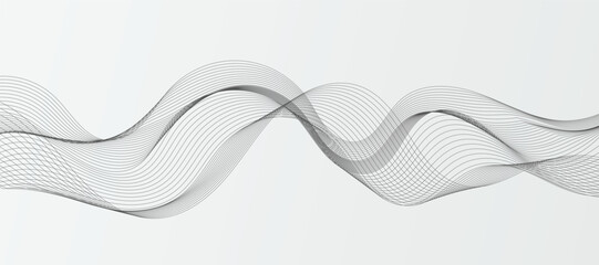 Modern vector background with black wavy lines.
