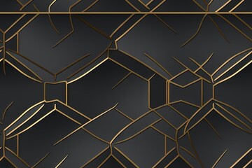 Nuances métalliques noires et dorées de luxe abstraites simplistes avec fond doré à bords dorés. IA générative, IA