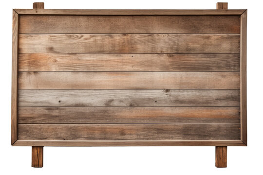blank, empty wooden rustic signage sign boards, signposts, posts, and wood on a transparent background cutout, PNG file. Mockup template for artwork design.	
