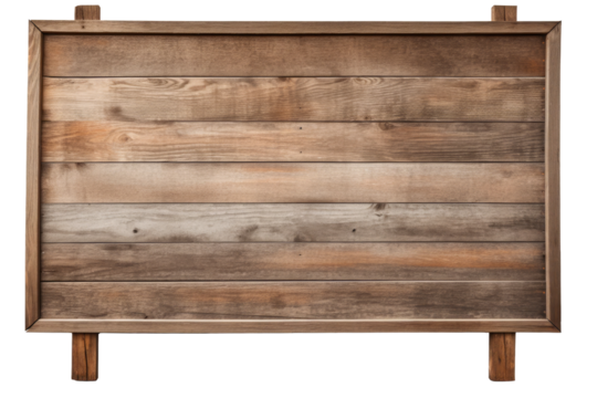 blank, empty wooden rustic signage sign boards, signposts, posts, and wood on a transparent background cutout, PNG file. Mockup template for artwork design.	
