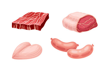 Meat cuts vector set