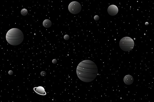 Espace abstrait simpliste, univers, arri&egrave;re-plan pour enfants &agrave; motif harmonieux de galaxie. Id&eacute;al pour le papier peint des chambres d'enfants. IA g&eacute;n&eacute;rative, IA