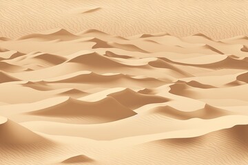 Désert abstrait simpliste, dune, fond de sable sans couture pour enfants. Idéal pour le papier peint des chambres d'enfants. IA générative, IA - obrazy, fototapety, plakaty