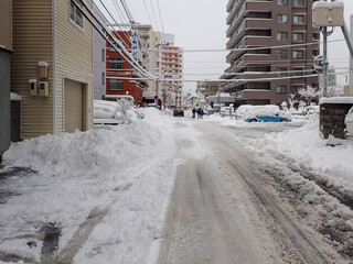 雪道（北海道札幌市豊平区）