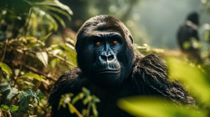 Obraz premium Endangered Mountain Gorilla Close-Up