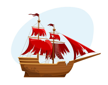recommend clip art: Old pirate ship vector sticker