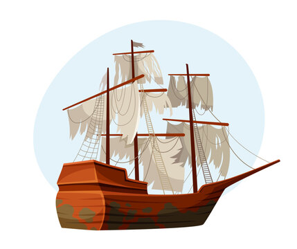 recommend clip art: Old pirate ship vector sticker