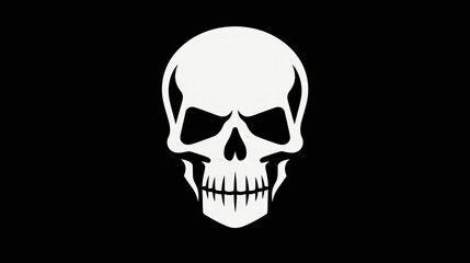 Obraz premium white skull illustration on black background