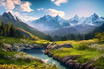 Nature landscape background by Generative AI
