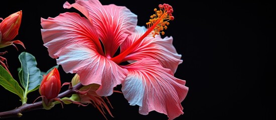 The focus is on the vibrant and natural hibiscus flower found in Hawaii