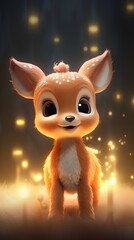 Fototapeta premium Starry Christmas: An Adorable Tiny Reindeer