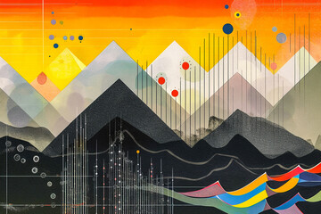 Paysage géométrique abstrait