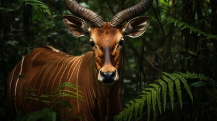 Majestic Bongo Antelope in the Forest