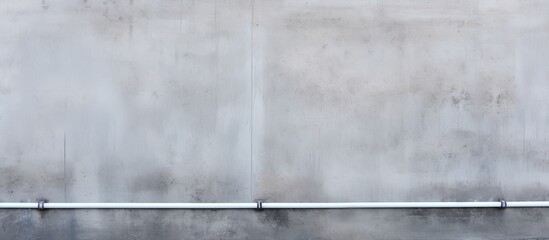Visible fittings can be seen on a gray concrete wall creating a textured background - obrazy, fototapety, plakaty