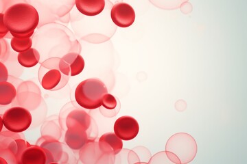 Erythrocytes: representation of the red cells of blood amidst translucent ones against cream beige background