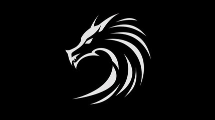 dragon head icon with black background
