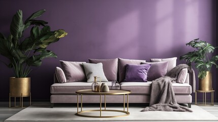 Futuristic metallic shades in sleek silver, shimmering gold, and iridescent purple. A modern color palette with sleek aesthetics and metallic accents