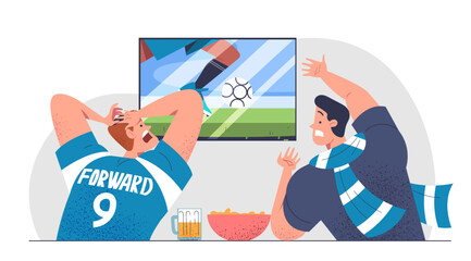 Football fans watch match vector