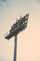 lampa przy stadionie 4K Photography in raw - obrazy, fototapety, plakaty