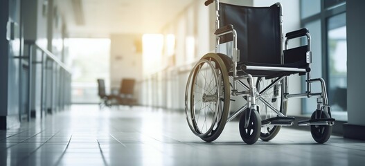 Wheelchair Awaits in Hospital: A Beacon of Assistance. Generative ai