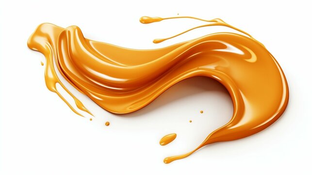 Swirling Caramel Sauce Splash. Generative ai