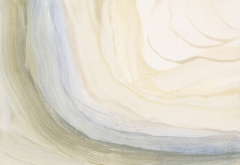 Art Watercolor and Acrylic hand drawn Wave smear blot painting. Abstract texture neutral beige pastel color stain background.