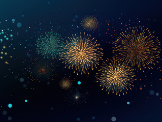 Fireworks on a dark blue background