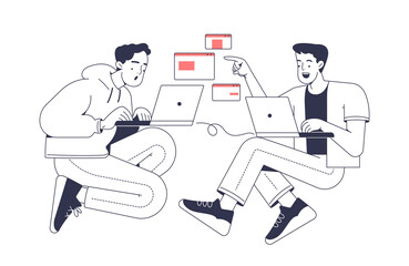 System administrator or engineer vector line