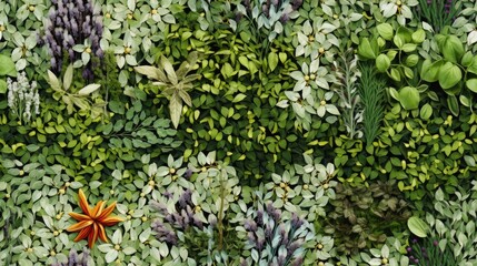 Obraz premium a close up of a bunch of plants with a star in the middle of the middle of the picture and a star in the middle of the middle of the picture. generative ai