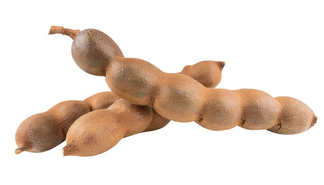 Tamarind fruits isolated on transparent background . PNG, cutout, or clipping path.	