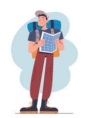 Tourist and traveler vector concept