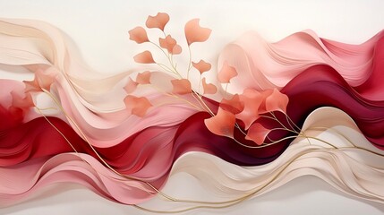 pink rose petals abstract, generative AI 