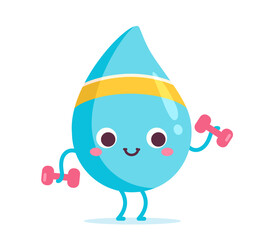 Water drop cute character vector
