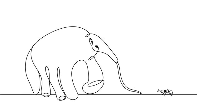 Anteater. Animal. One line