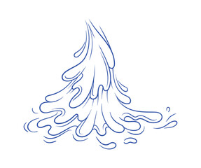 Water splash blue minimalistic sketch vector