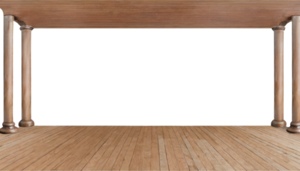 old wooden floor isolated on white background