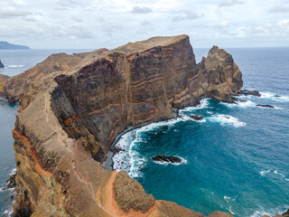 Aerial view of Ponta de Sao Lourenco, Madeira