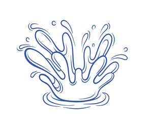 Fototapeta premium Water splash blue minimalistic sketch vector