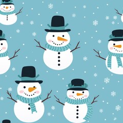 "Charming Frosty: An Adorable Snowman Pattern for the Season" Generativ AI.