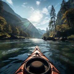 Fototapeta premium canoe on lake