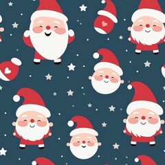 "Santa's Charm: Adorable Santa Claus Pattern for Christmas" Generativ AI.