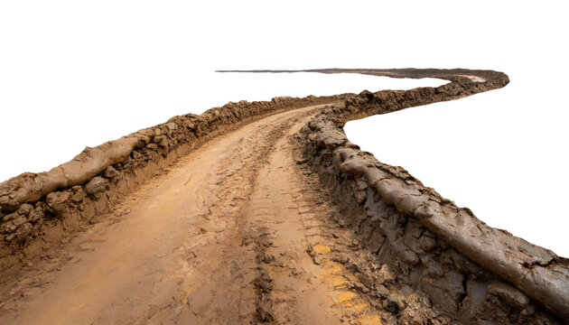 village curved sand or mud road 