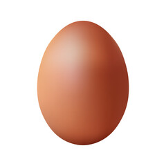 Dark brown chicken egg Realistic and volumetric egg for easter isolated on white background