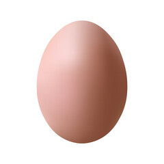 Dark beige chicken egg Realistic and volumetric egg for easter isolated on white background