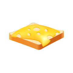 Sandwich from fresh bread and cheese Illustration of fast food meal