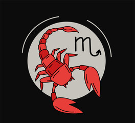 Zodiac symbol Scorpio vector concept