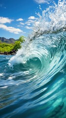 Beautiful big wave of ocean.UHD wallpaper